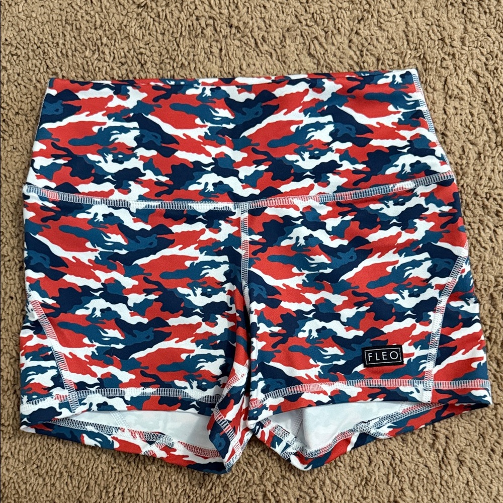 Fleo Dynamic Red and Blue Patterned Shorts